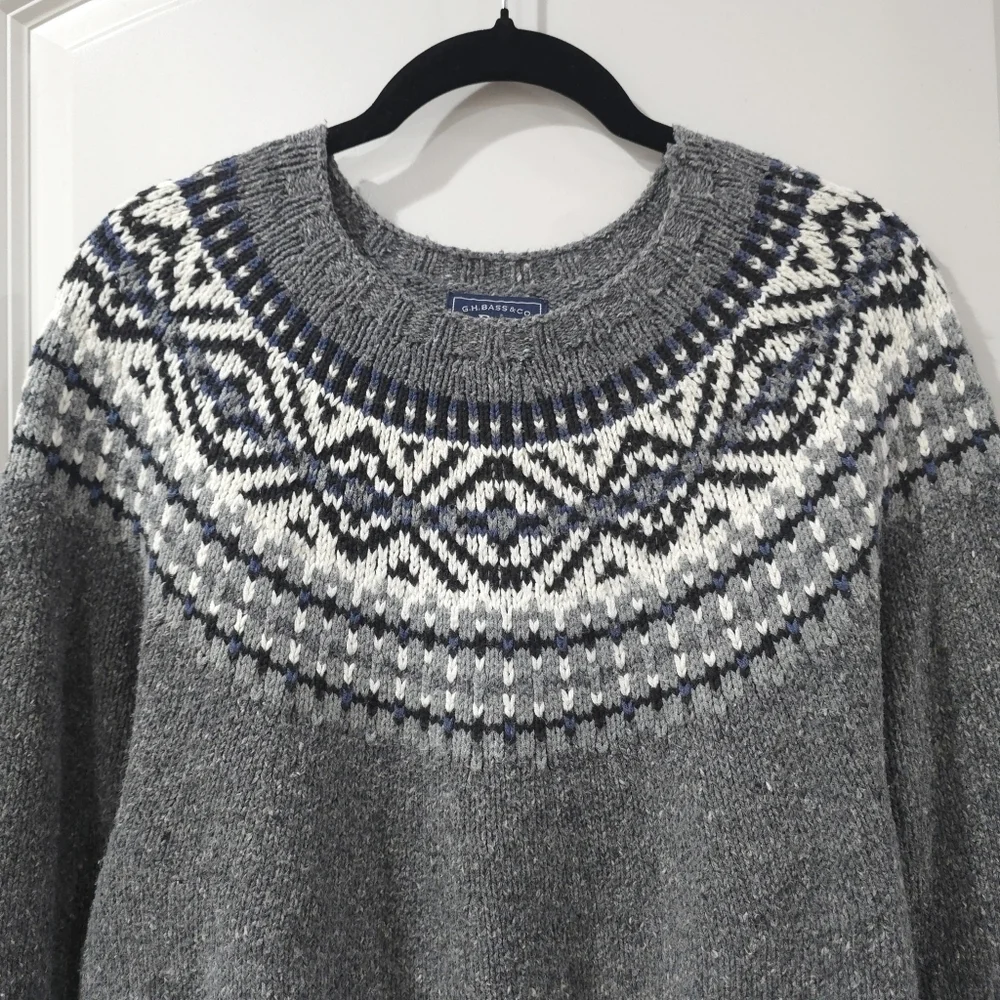 Vintage G H Bass Fair Isle Knit Pullover Sweater. Men's S, Cotton Acrylic Wool - Picture 4 of 11
